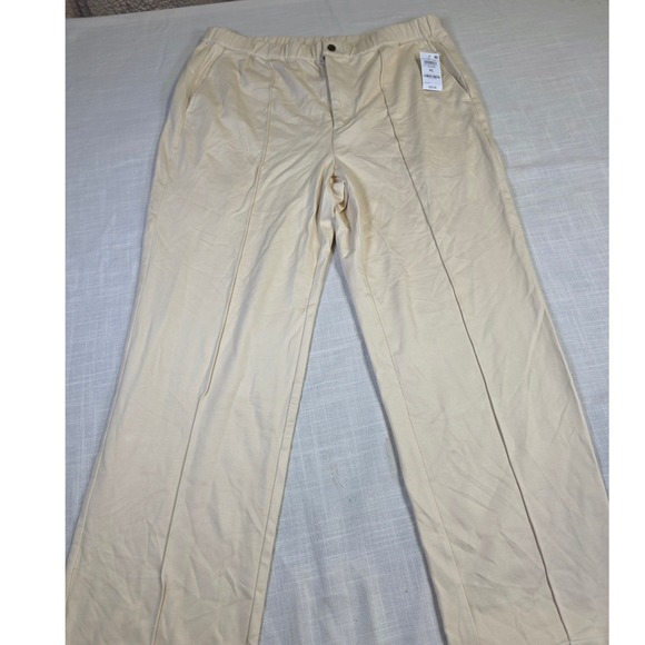 Mode of One Pants - Mode of One Womens Pale Tan Straight Leg Elastic Waist Pants 100188362MN XL